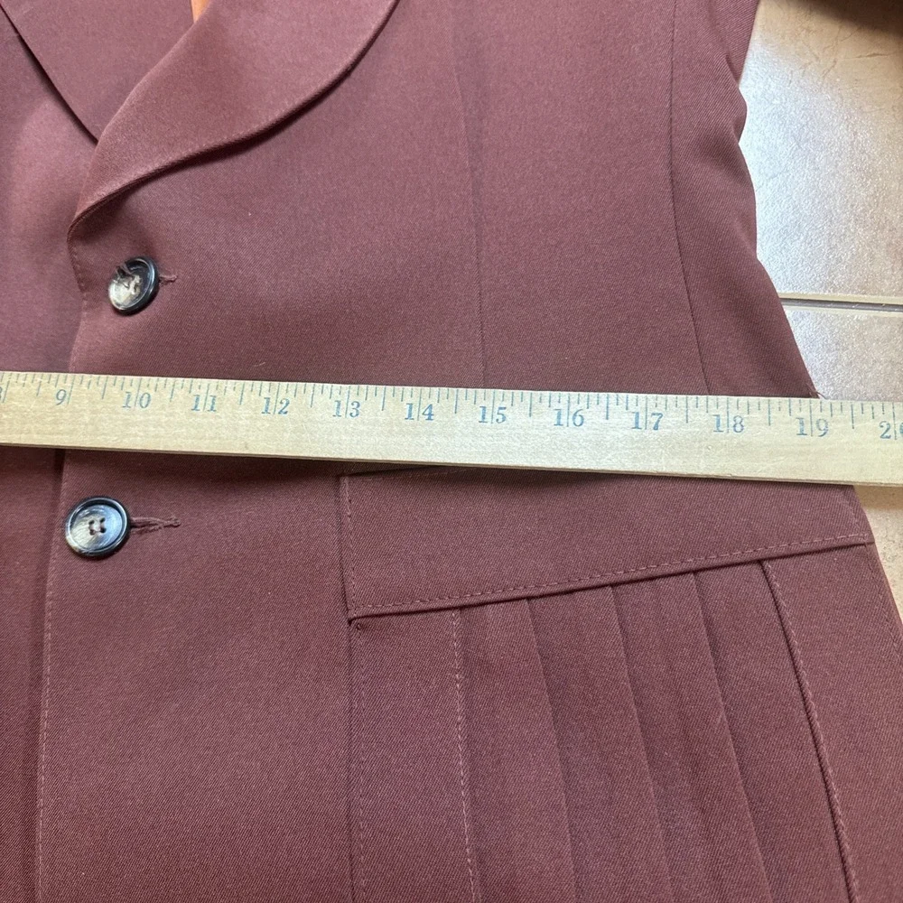 Montgomery Ward Polyester Suit Sz 38L Blazer 30 x 33 Pants True Vintage Flared